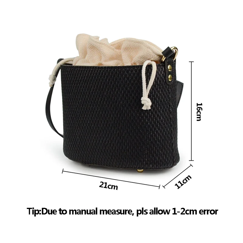 Summer Fashion Women Drawstring Straw Bags INS Popular Female Beach Travel Handbag Lady Knit Shoulder Bag Weave Crossbody SS3376 (9)