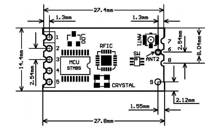 433 МГц HC-12 SI4463 беспроводной модуль последовательного порта 1000 м Замена Bluetooth HC12