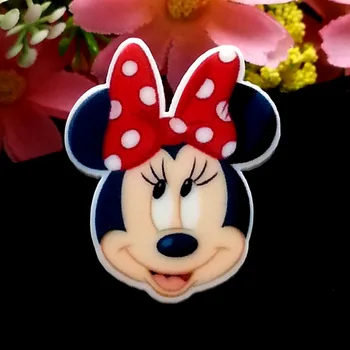 

40pcs/Lot 33x27mm Red Dot Bow Mouse Planar Resin Cabochon Thinking Minnie Face Flatback for Girl Hair Bow Center Home Decoration