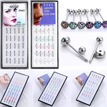 40 шт./лот, кольцо в нос, кольцо для губ, C клипсой, ювелирные изделия для тела, пирсинг в нос, для женщин и мужчин, смешанные цвета, сердце, звезды, кольцо в нос
