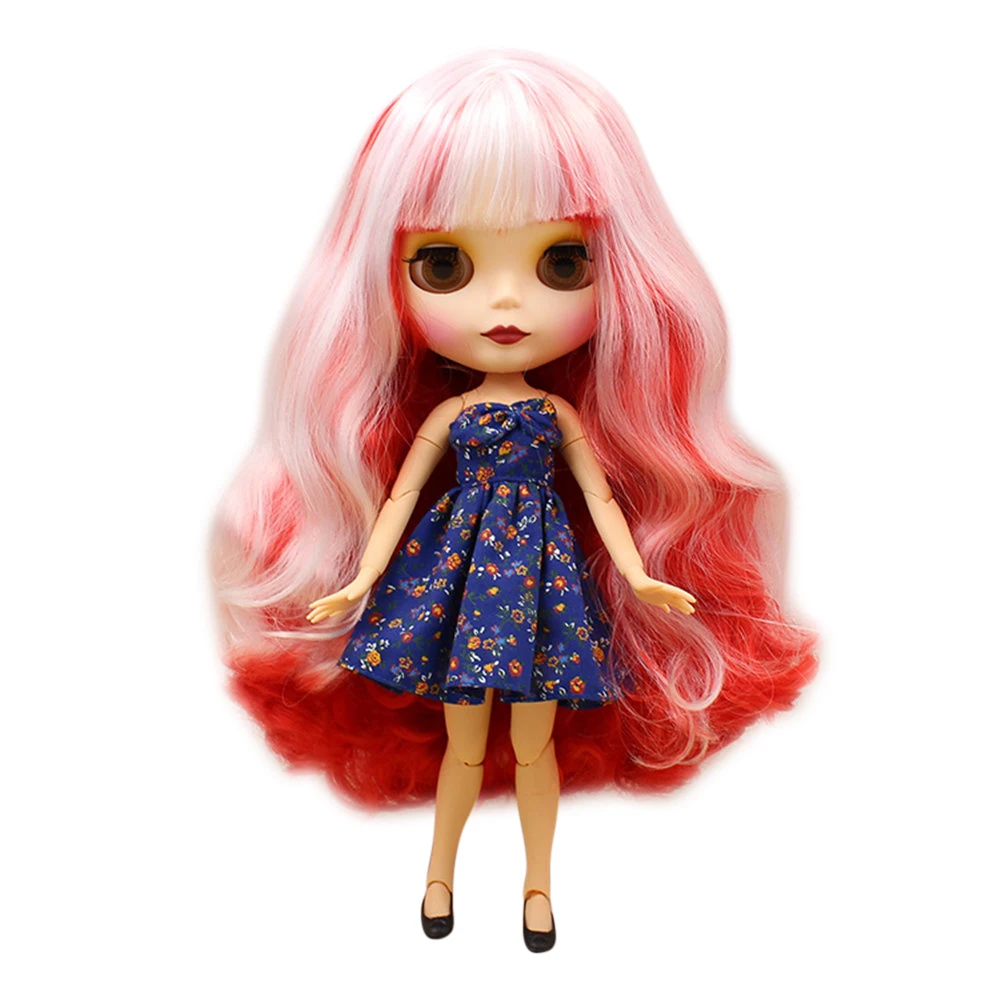 Кукла Blyth ICY DBS с обнаженным шарнирным телом и матовым лицом 280BL1061136 красно белые