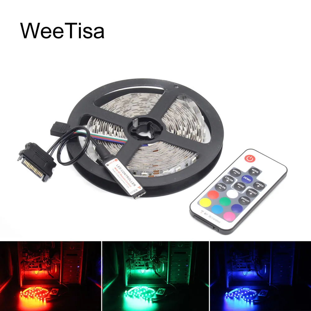 

LED Strip RGB PC Case Light DC 12V SMD 5050 Large 4PIN SATA Interface Computer Case LED Strips Stripe Type Ribbon for PC Housing