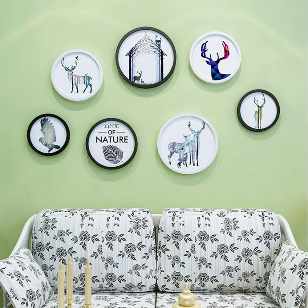 

Modern 7pcs/set Creative living room bedroom photo wall combination Collage Photo Frame Wall Vintage Picture wall