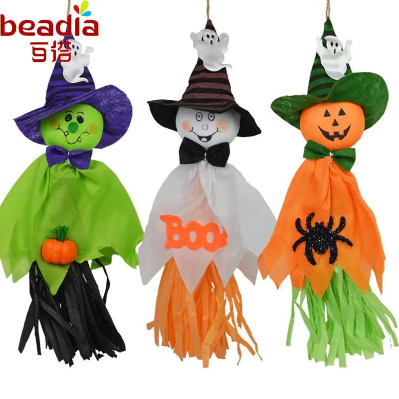 Very Funny Happy Halloween Decoration Terrible 36*17cm Ghost Pull Flower For Store Pub Kindergarten Haunted House Decorative | Дом и сад