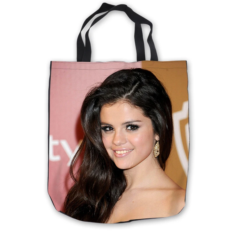 

Custom Canvas Selena Gomez Tote Shoulder Shopping Bag Casual Beach HandBag Daily Use Foldable Canvas #180713-03-56