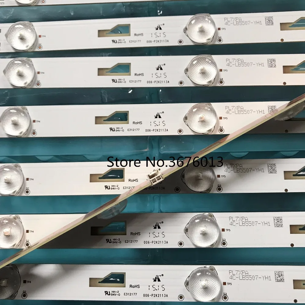 Светодиодная подсветка 619 мм для TCL L55F3700A D55A710 L55F2890A 55M80A strip 4C LB5507 YH1 1 комплект = 11