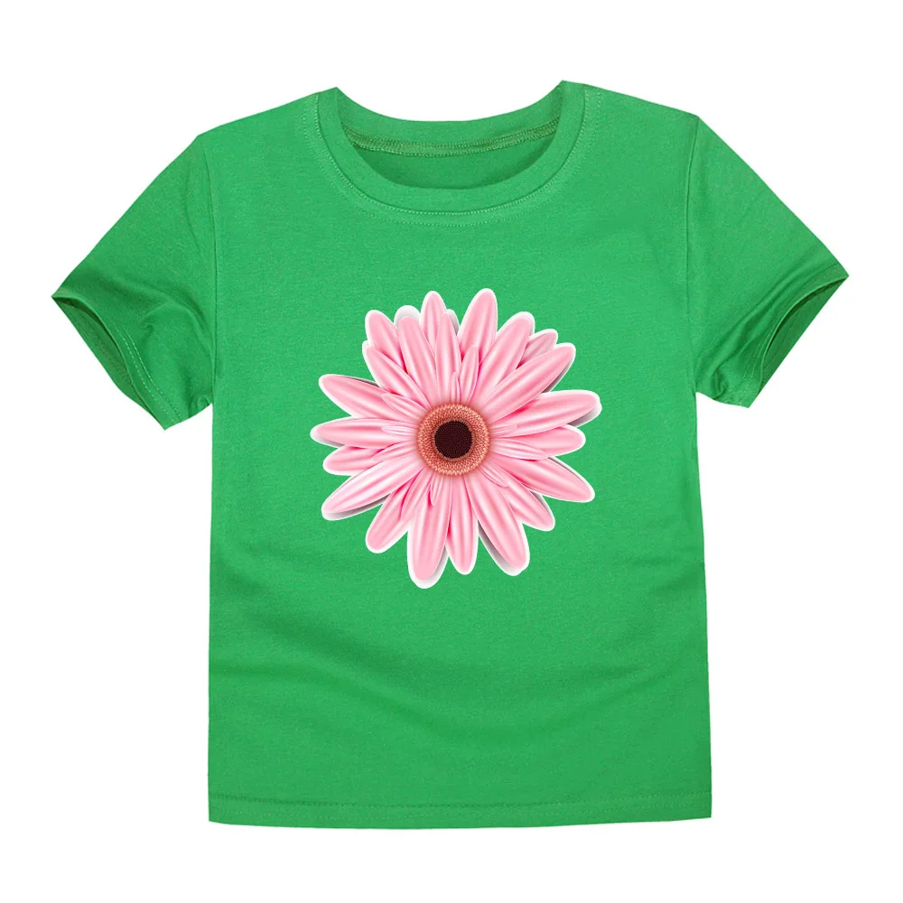 TINOLULING/модные футболки с цветочным принтом для девочек хлопковые летние топы с короткими рукавами и цветочным рисунком для девочек, детские футболки, детские футболки