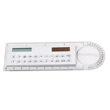 Portable Office Mini Scientific Calculator School Student Solar Energy Calculator Mini Multifunction Ruler Calculator 6 Color