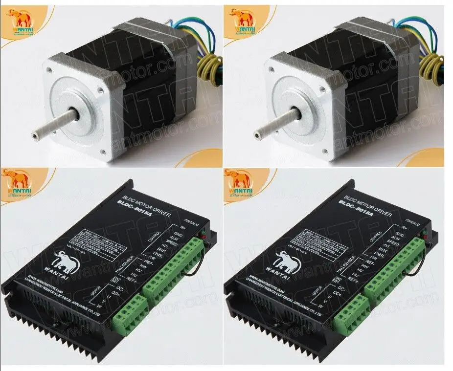 2 Axis High Qualiy CNC Wantai Nema 17 Brushless DC Motor 4000RPM, 24VDC,26W,3phs 42BLF01& Driver BLDC-8015A, 80VDC,5000RPM, CE