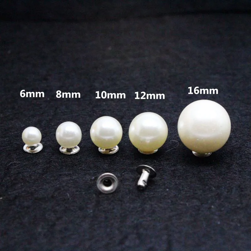 

100PCS Fashion DIY pearl Cap Rivets Two Piece Tubular Leather Craft Repair pearl Knitting Lace Hair uppers Clothing Accessories