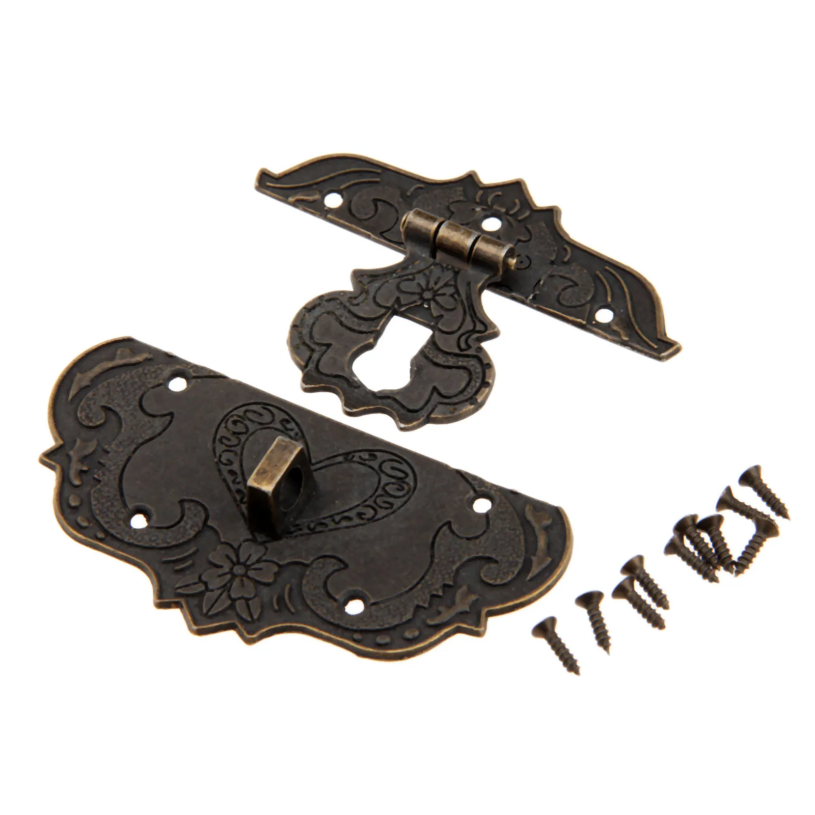 1Pc 76x57mm Antique Brass Jewelry Chest Box Gift Box Suitcase Case Buckles Toggle Hasp Latch Catch Clasp Vintage Hardware