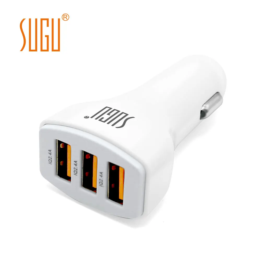 Умное зарядное устройство для мобильного телефона Untoom с 3 портами USB быстрое автомобильное зарядное устройство для iPhone samsung Xiaomi htc huawei sony Tablet - Тип штекера: White