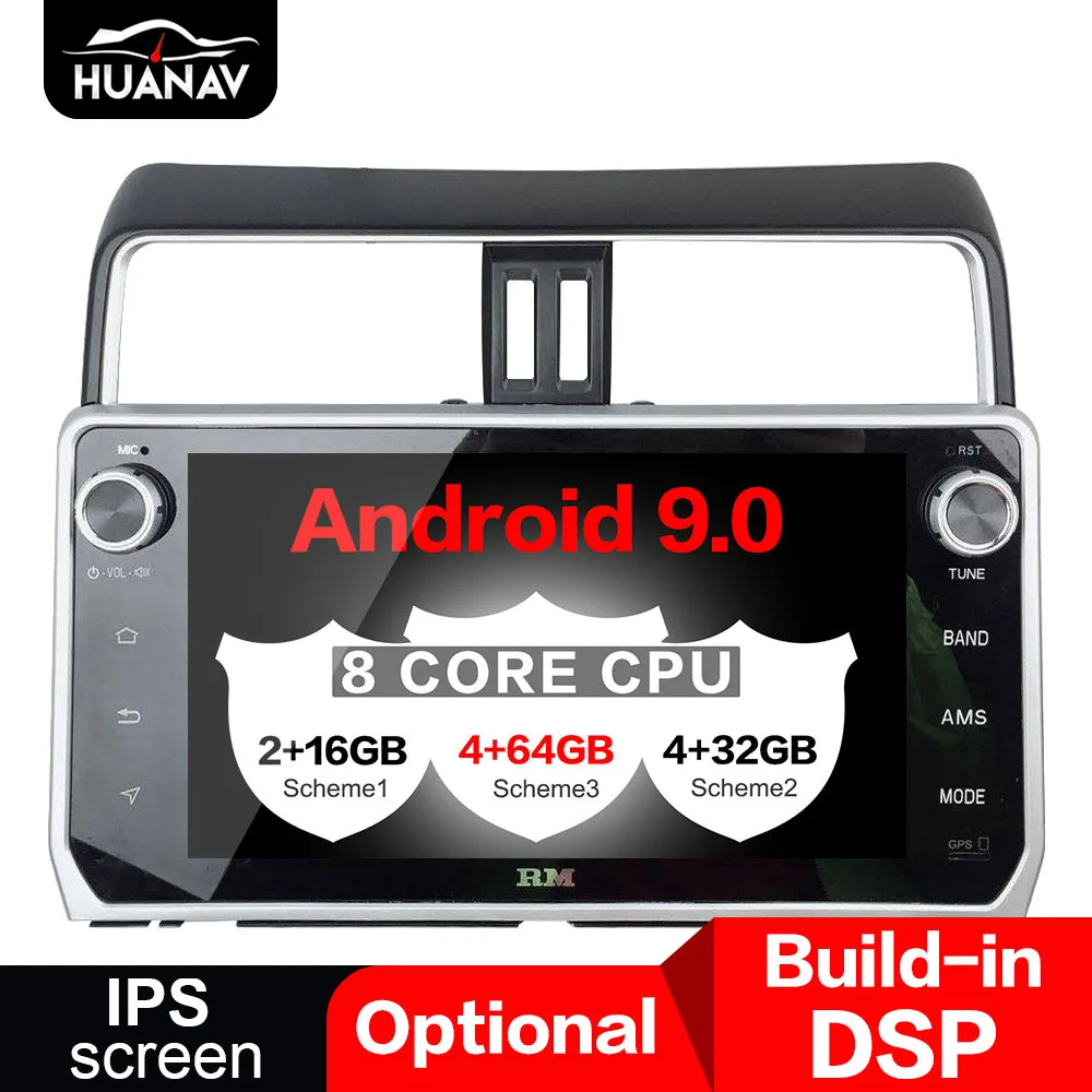 

DSP Android 9.0 Car GPS Navigation Car DVD player for TOYOTA Land Cruiser Prado 150 2018+auto stereo multimedia player head unit