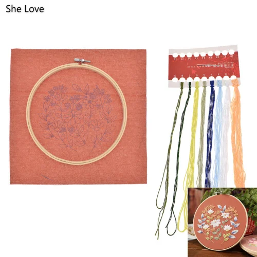 She Love DIY Вышивка лентами для начинающих рукоделие тренировочные наборы вышивка крестиком Цветочная настенная живопись искусство украшение дома - Цвет: 3