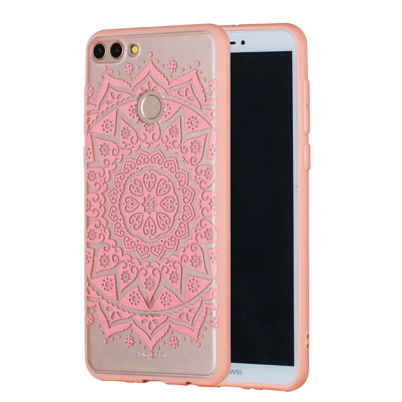 Case For Huawei P Smart Cases Luxury 3D Relief Lace Flower TPU + PC Silicone Case For Huawei Honor7A 7X 10 Y5 Y7 2018 Case Coque (23)