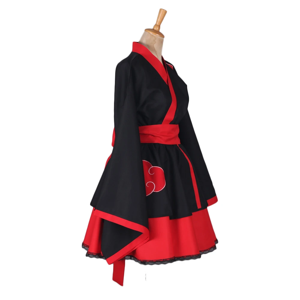 Костюм для косплея Наруто Uzumaki Naruto, костюм Лолиты Uchiha Sasuke, кимоно, платье Акацуки, платье лолиты для женщин