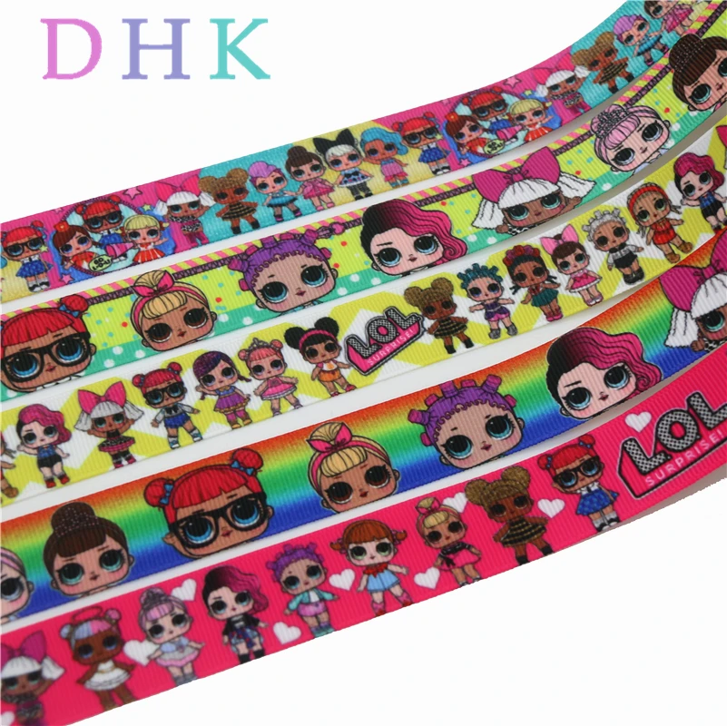 

DHK 50yards cute cartoon printed grosgrain Ribbon Accessory hairbow headwear decoration Wholesale OEM DIY S750