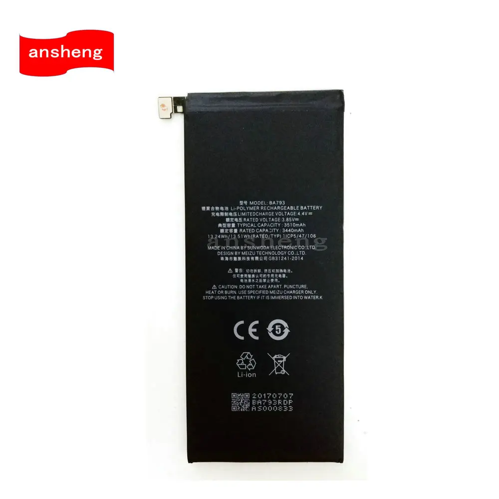 

High Quality 3510mAh BA793 battery for Meizu pro7plus Pro 7 Plus Smartphone