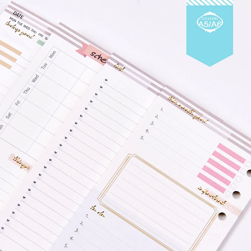 Lovedoki 2019 Flower Inner Pages for Dokibook Notebook Spiral Planner 6 Hole Loose Leaf A5&A6 Schedule Monthly List Date Lovedoki 2019 Flower Inner Pages for Dokibook Notebook Spiral Planner 6 Hole Loose Leaf A5&A6 Schedule Monthly List Date