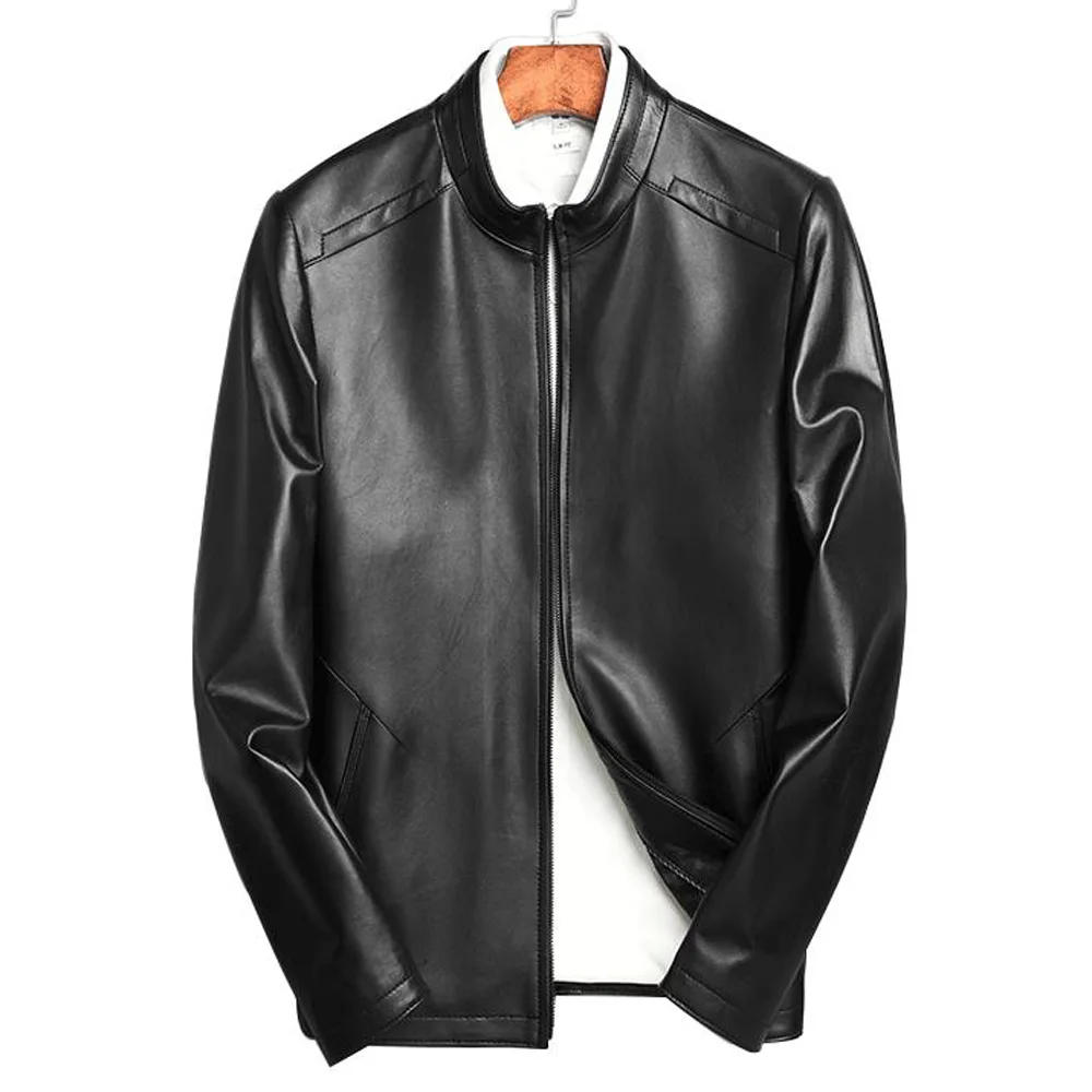 Buy Popular Men Genuine Leather Outwear Spring Leather