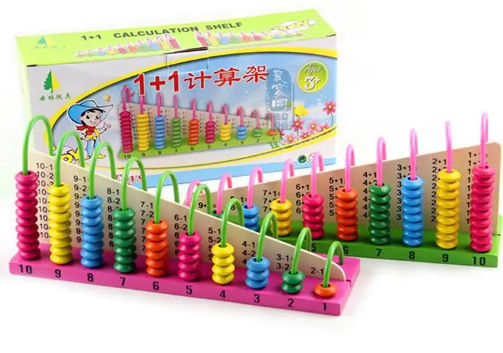 10 stall wood Calculation frame math toys for kids and Child