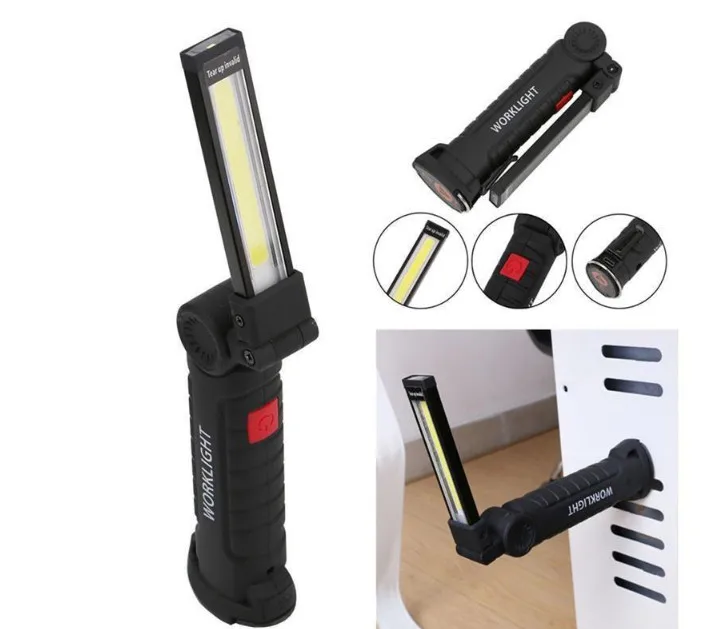 

Portable flashlight rechargeable usb led cob of light of cob lantern lamp magnetic suspension for camping for repair cars
