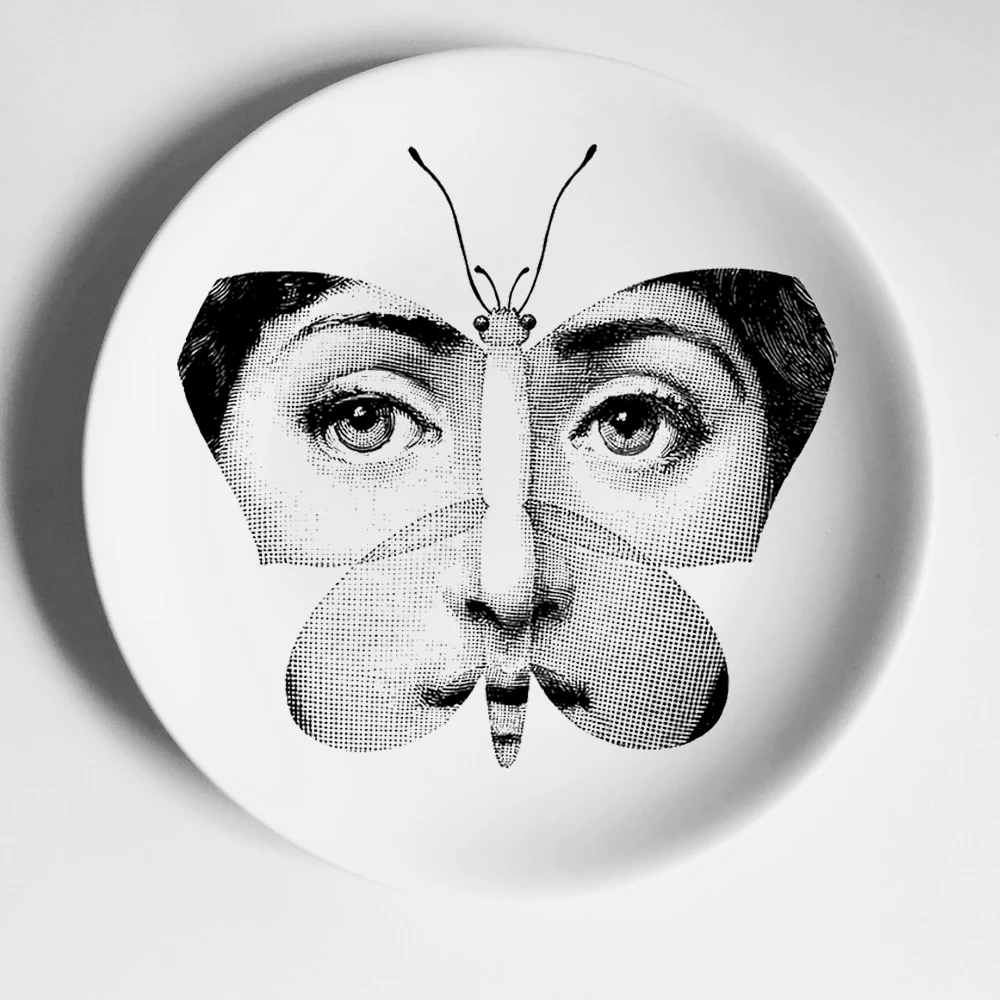 Rosenthal Piero fornasetti таблички черный/белый иллюстрации висит блюда по производству образцов/дома/отеля Декор Кавальери уход за кожей лица керамические изделия