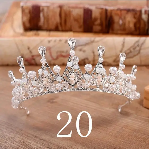 Европейский Розовый Зеленый Кристалл большая золотая корона головные уборы Свадебные аксессуары для волос ювелирные изделия невесты диадемы принцессы короны - Окраска металла: 20