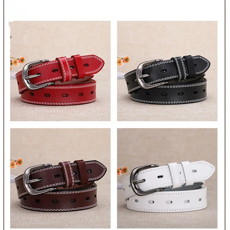 

Antique Four - Color Leather Belt, Metal Buckle Cowboy elt, Cow Leather Belt, Alloy Buckle Design, Casual Women With All N099