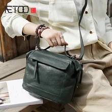 AETOO Leather fashion art retro crossbody bag, lady shoulder handbag, handmade cowhide dumpling bag
