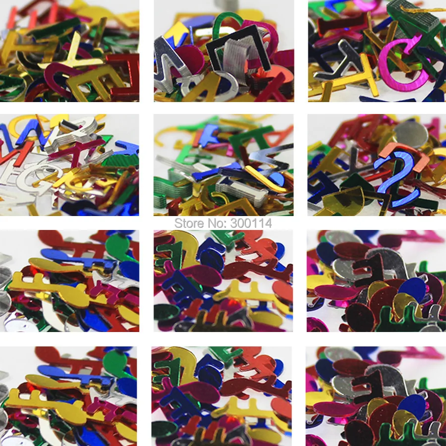 Acessórios de Decoração Atacado Cores Unha Jóia Oco Coração Estrela Carta Notas Forma Art Beleza Decalque Rebite 200 Conjuntos Mix 12 17 Atacado Mix 12 cores prego jóia oco