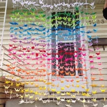 1000 шт бумажные оригами краны на веревке-вечерние-оригами журавли Свадебный Фон Сценическое украшение