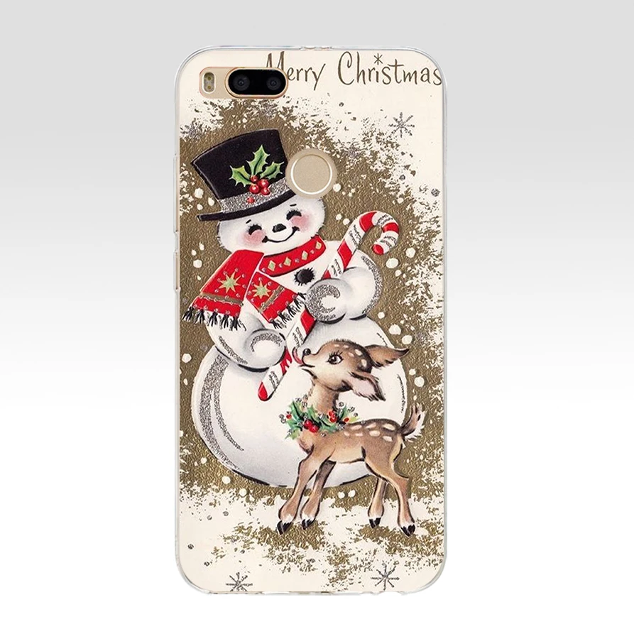 97SD New Year Snowman Colorful Merry Christmas Soft Silicone Tpu Cover phone Case for xiaomi redmi 4A 4X note 4 4x mi A1 A2 lite phone cases for xiaomi