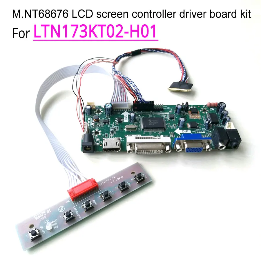 Для LTN173KT02-801/301/701/B01/D01 LVDS 1600*900 ноутбук ЖК-дисплей панели 60 Гц 40 pin DVI + VGA М. NT68676
