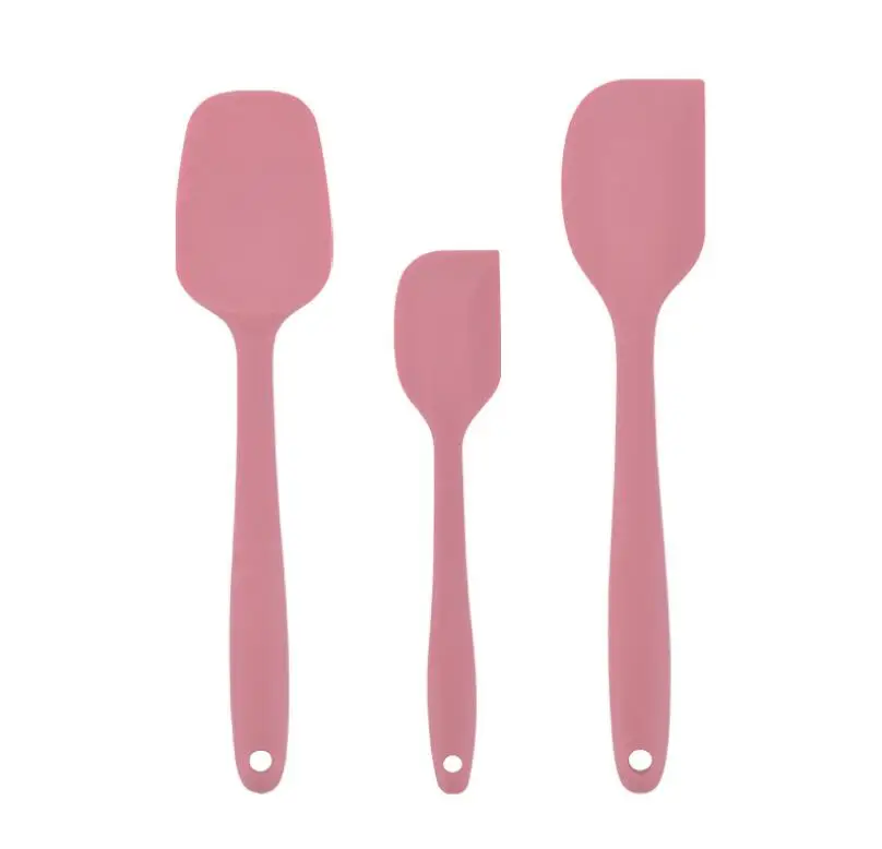 XITUO Silicone Scraper 3 PCS Baking Tool Core No Scratch Heat Resistant Silicone Scraper Baking Kitchen Gadgets Cooking Tools - Цвет: Pink