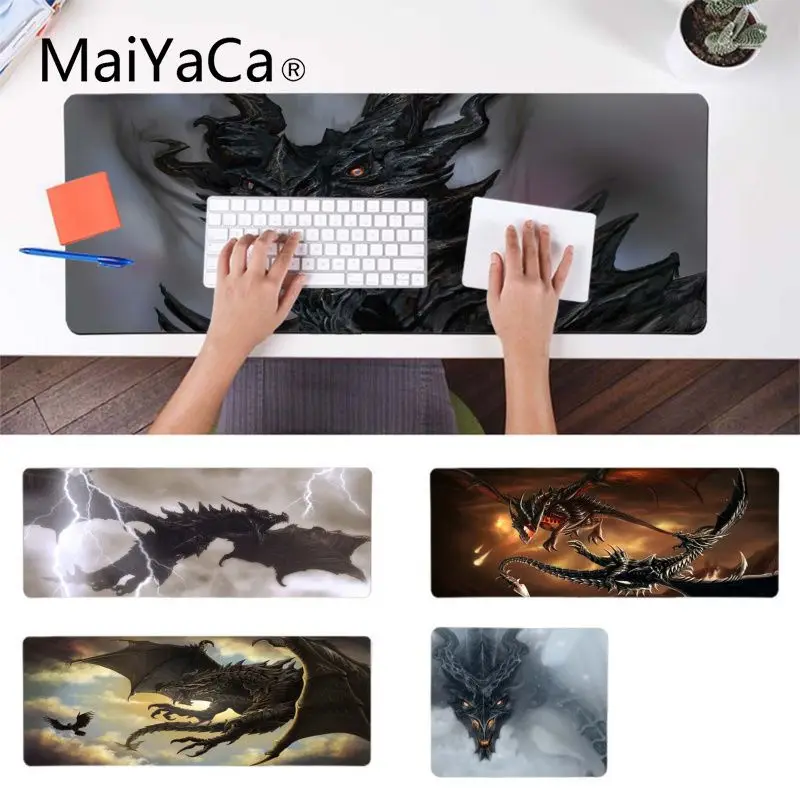 

MaiYaCa New Design dragon alduin skyrim art Customized laptop Gaming mouse pad Laptop Gaming Lockedge Mice Mousepad