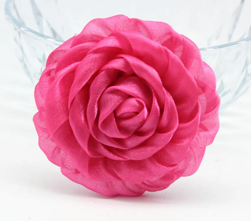 

40pcs big Organza Petti Puff Flowers mix color or you pick Boutique Supplies Headband Fabric rolled rosettes 3 inch boutonniere
