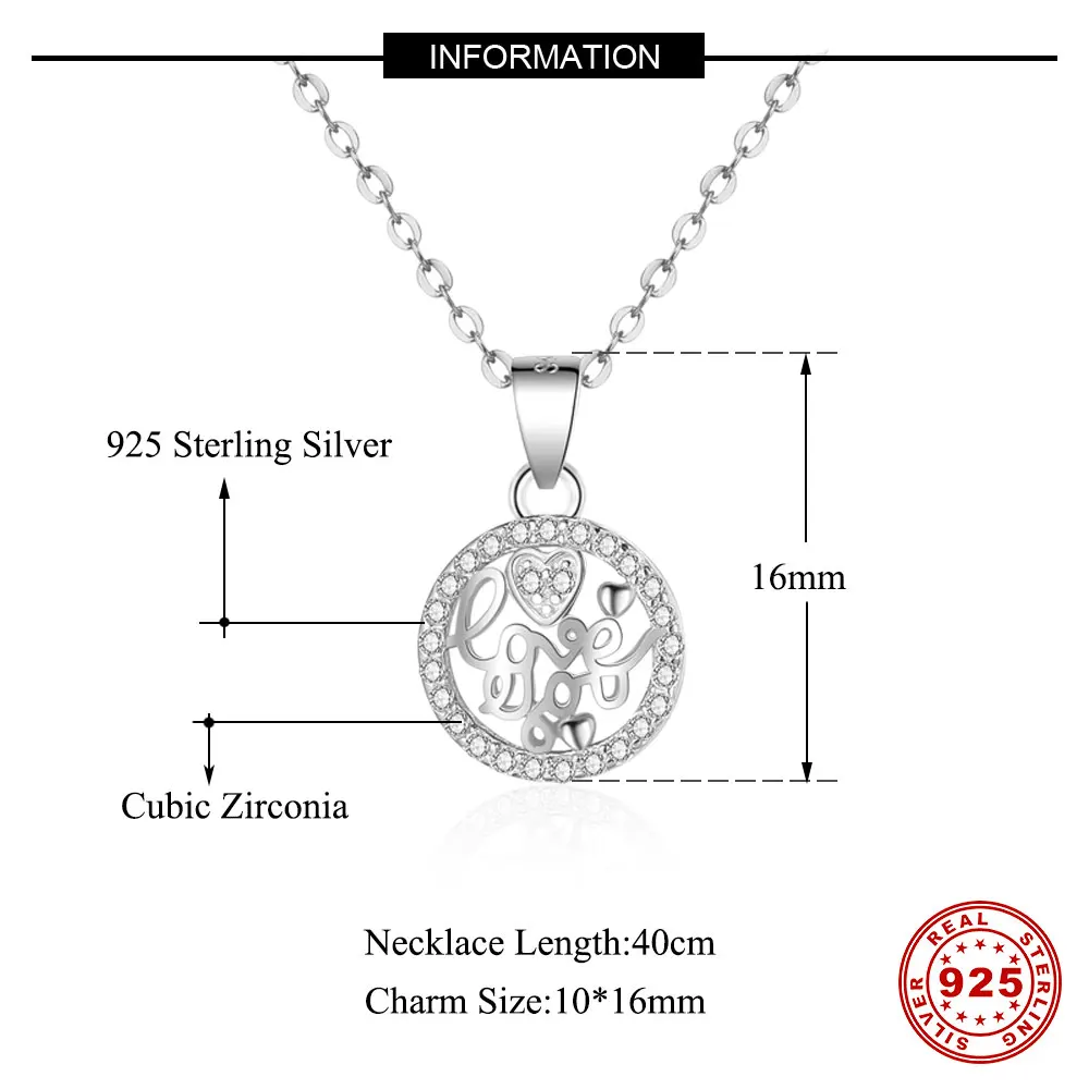 Сказочное Настоящее 925 пробы Серебряное ожерелье с подвеской в виде сердца для женщин