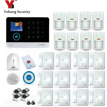 

YobangSecurity Android IOS APP Control Wireless Wifi 3G WCDMA Home Security alarm system with French Russian Dutch Spanish Voice