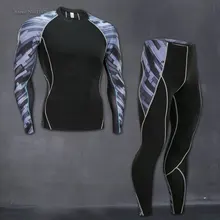 Компрессионная рубашка Тактический ММА Рашгард Юнион костюм Мужская футболка с длинными рукавами+ колготки для мужчин Комплект Одежда для брюк