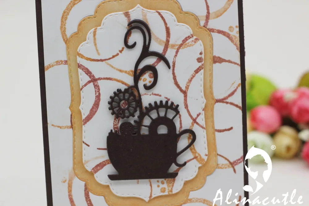 

AlinaCraft METAL CUTTING DIES cut coffee cup wheel steampunk Scrapbooking paper craft handmade card album punch die art cutter