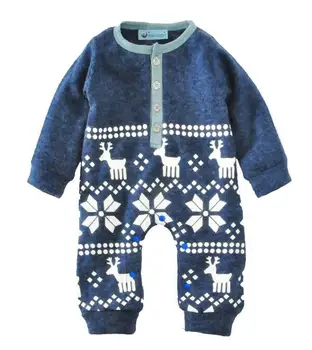 

Wholesale 4pcs/lot girl Jumpsuit kids children clothes deer Christmas Thicken Winter long sleeve boys Romper 1201 sylvia sis
