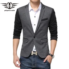 Plyesxale Плетеный Блейзер Для мужчин 5XL 6XL в Корейском стиле Модные Блейзер Slim Fit Повседневное пиджак самые последние дизайн Q21