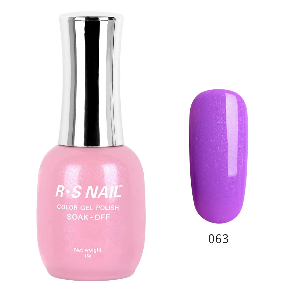 RS NAIL Новая серия Гель-лак для ногтей УФ светодиодный Гель-лак 120 цветов Гель-лак профессиональный маникюрный набор гель-лаков 15 мл - Цвет: 063