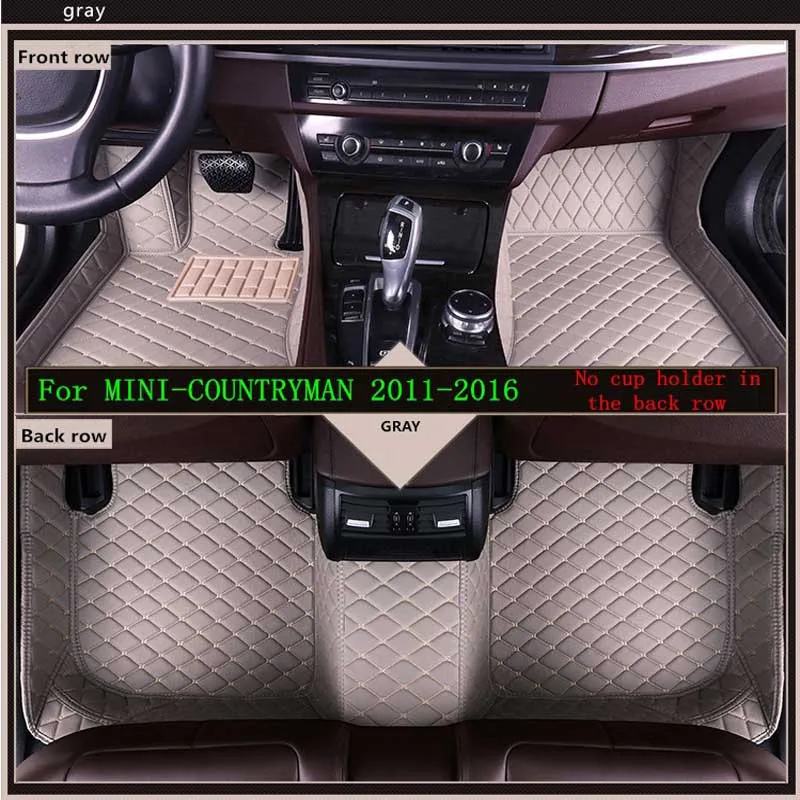 

Car Floor Mats For MINI-COUNTRYMAN 2011-2016 No cup holder in the middle of the back row Custom Auto Mat Car