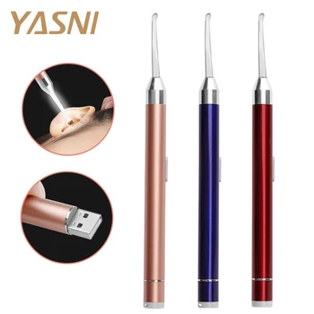 

New USB Charging LED Baby Ear Wax Cleaner Flashlight Earpick Earwax Remover Luminous Ear Curette Spoon Care Tool Children FS143