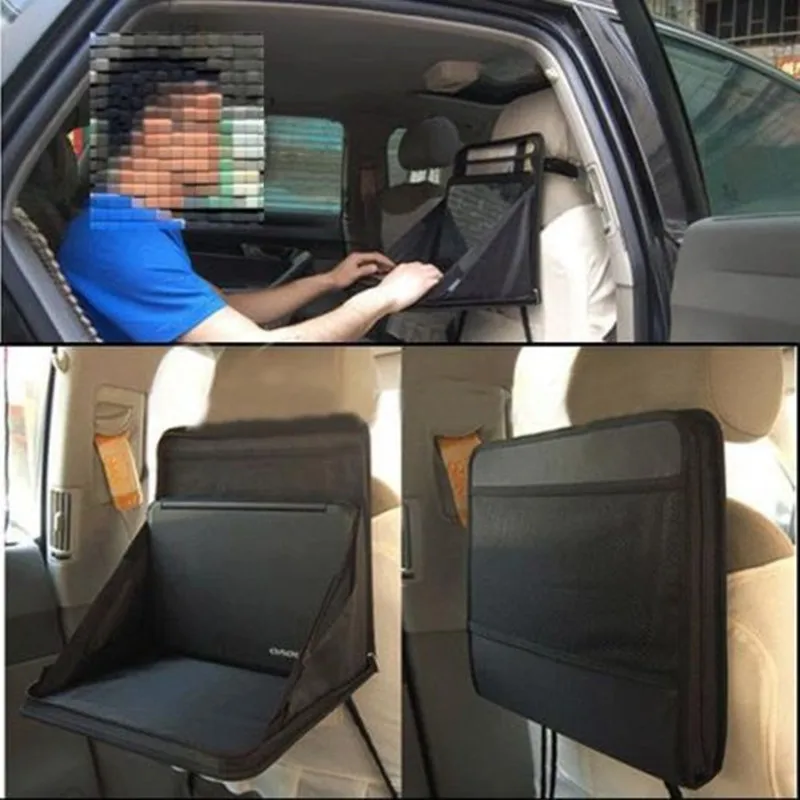 

Car Laptop Table Desk Mount Holder Folding Seat Back Oxford Cloth Portable Storage Bag DVD PADA Laptop Holder Tray Travel Work