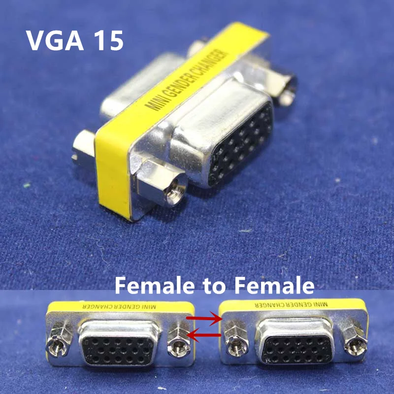 Buy 15 Pin VGA SVGA HD15 Female to Female Gender