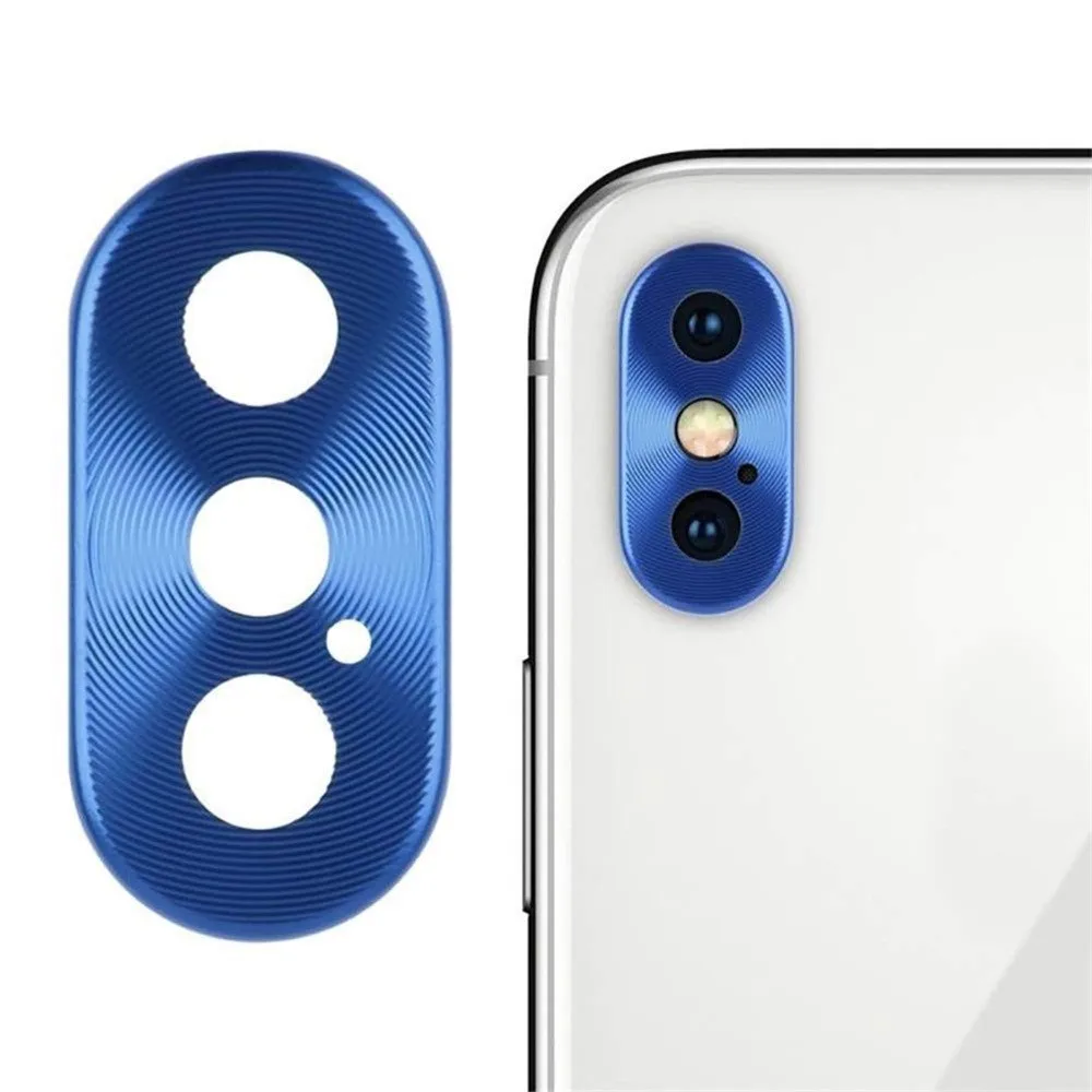 Металлический протектор объектива для iphone XS XR XS Max 7 8 Plus X Роскошная охранная Камера круглый чехол кольцо для пробирок защитное кольцо - Цвет: B