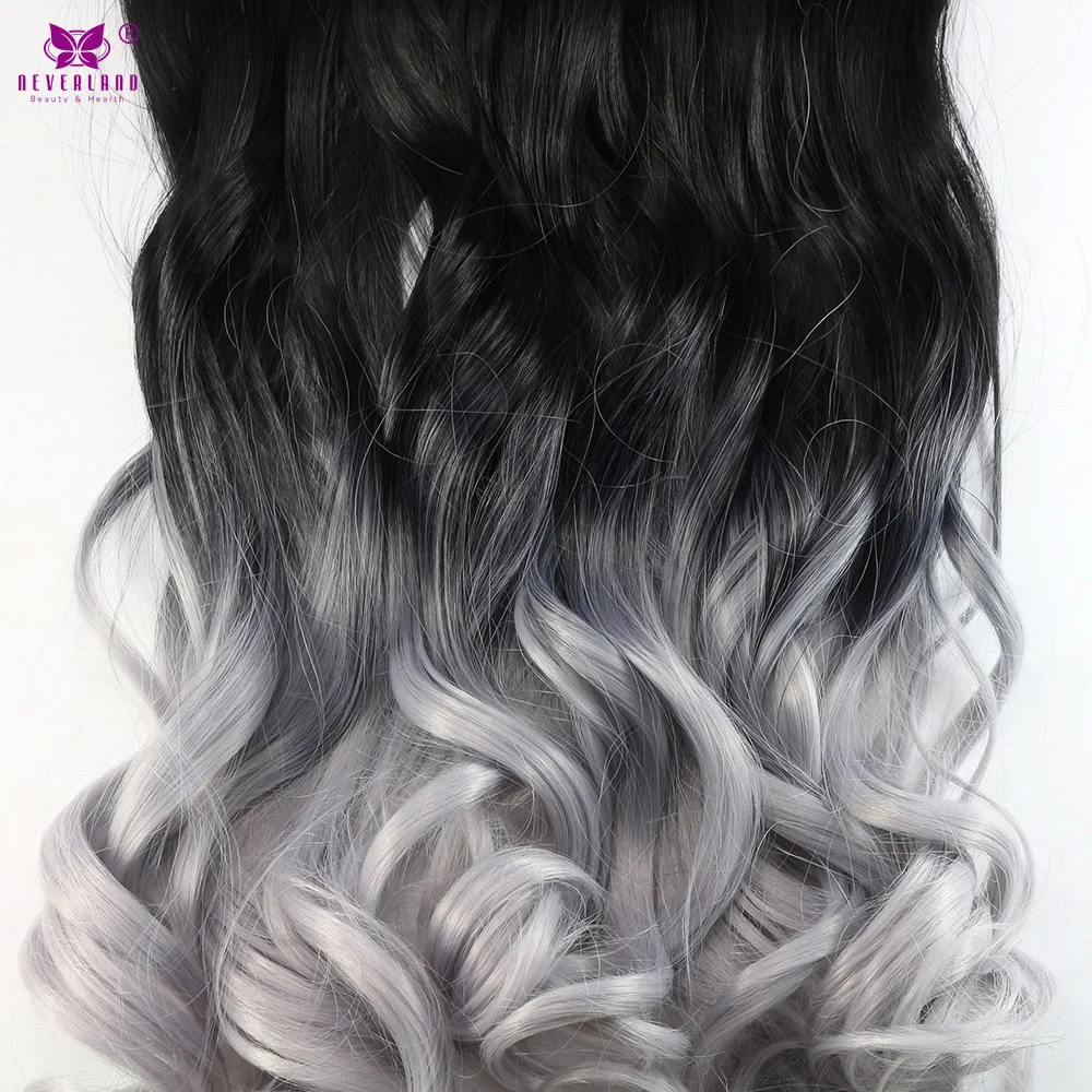 AIMEI 7pcs Set Full Head Synthetic Wavy Clip In Hair Extension 20